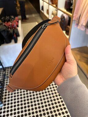 NWT! RARE! Coach CBI29 Men's Warren Mini Belt Bag Small Grain Leather In Tan